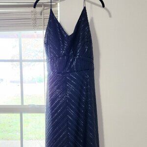Adrianna Papell Navy Sequined Gown